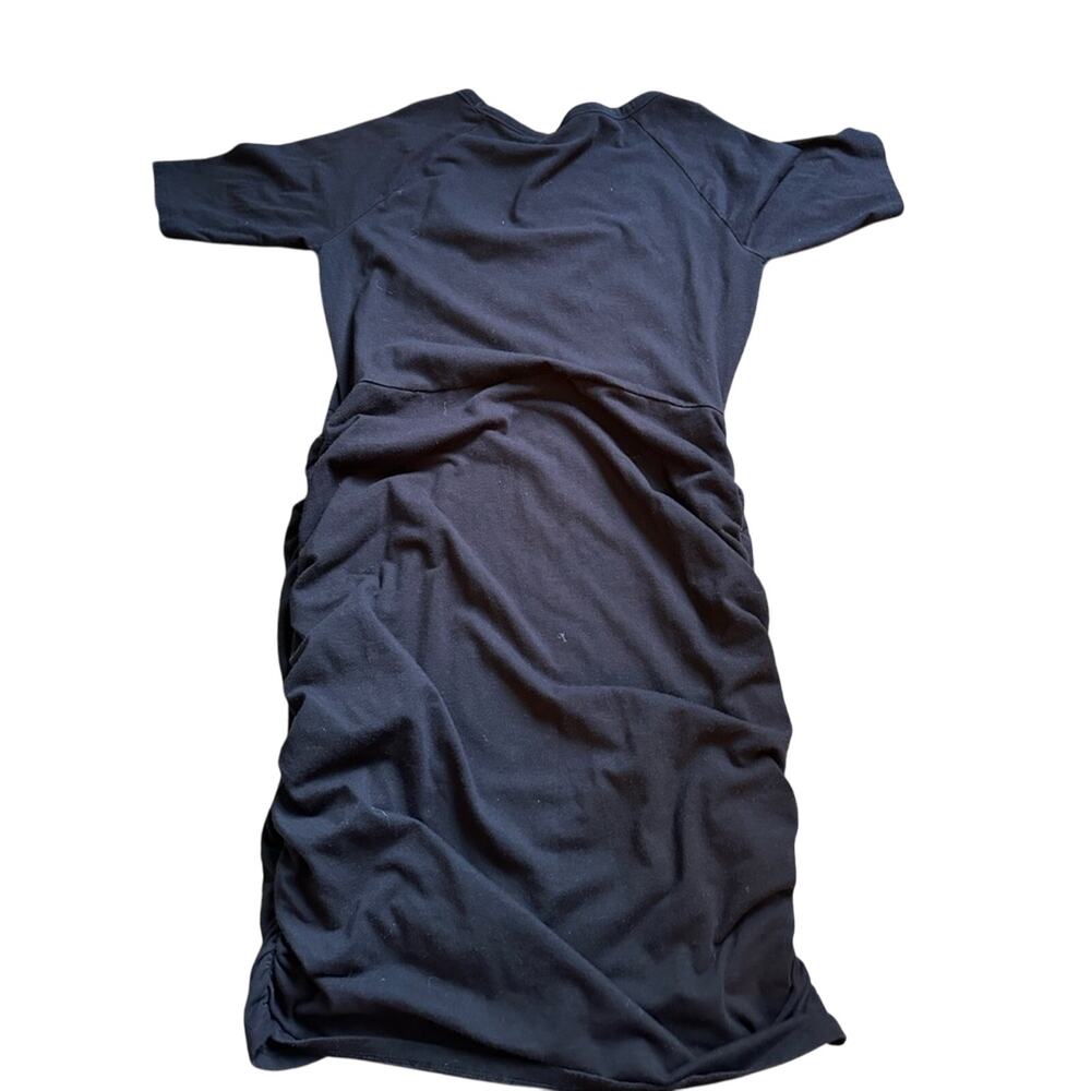 Athleta Black Dress Scoop Neck Short Sleeve, Cinch Sides Women M - Picture 4 of 4